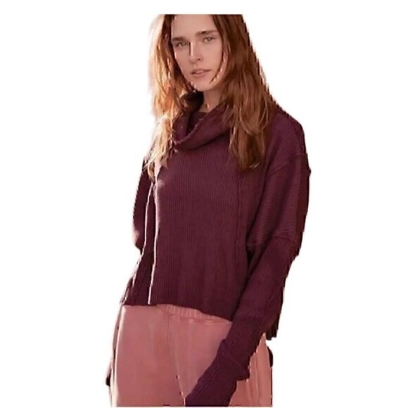 FREE PEOPLE JUICY OVER SIZE LONG SLEEVE, 100% COTTON, DATE NIGHT, SIZE MEDIUM - Picture 1 of 5